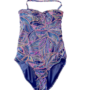 Joe Fresh Print One Piece Swimsuit Purple Pink Size S